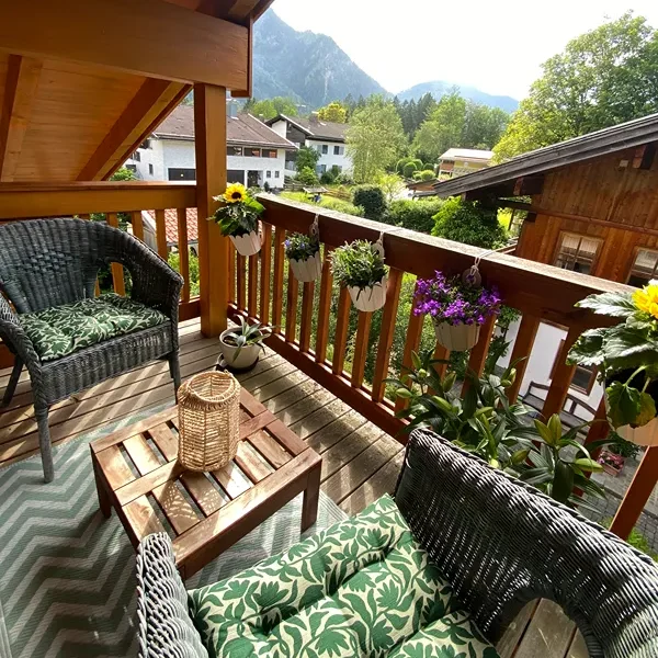 Blick vom Balkon des Näh-Ateliers Wolke 8 in Schliersee
